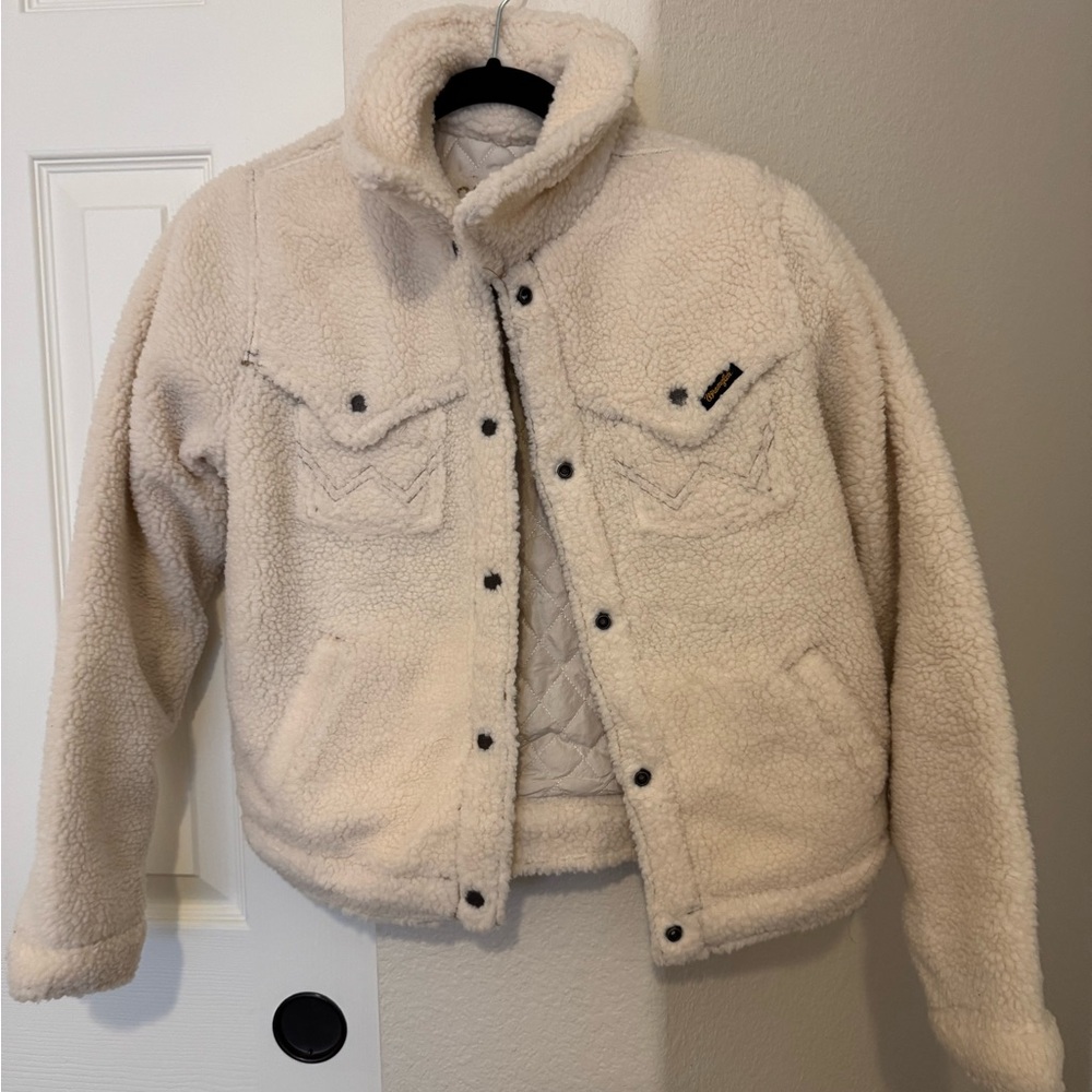 Wrangler Cream Quilted Sherpa Jacket